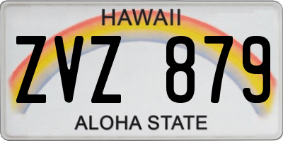 HI license plate ZVZ879