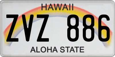 HI license plate ZVZ886