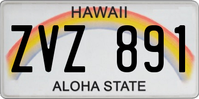 HI license plate ZVZ891