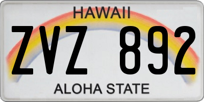 HI license plate ZVZ892