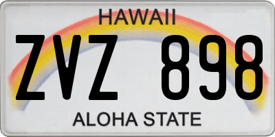 HI license plate ZVZ898