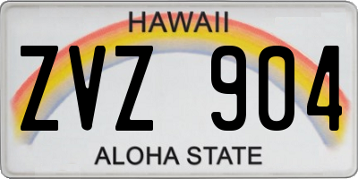 HI license plate ZVZ904