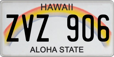 HI license plate ZVZ906