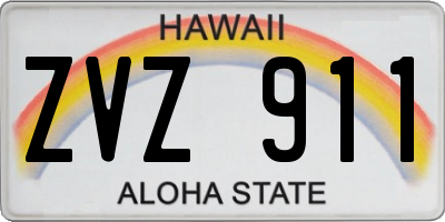 HI license plate ZVZ911