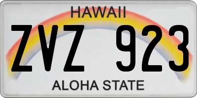 HI license plate ZVZ923