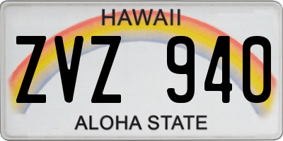 HI license plate ZVZ940