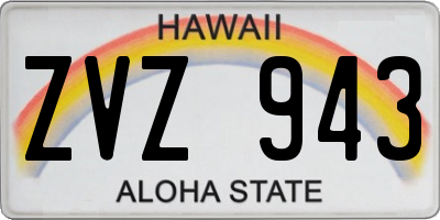 HI license plate ZVZ943