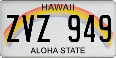 HI license plate ZVZ949