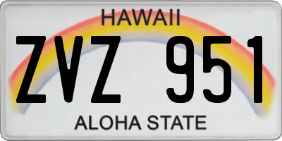 HI license plate ZVZ951