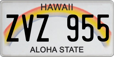 HI license plate ZVZ955