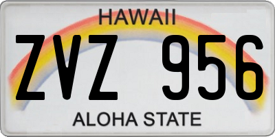 HI license plate ZVZ956