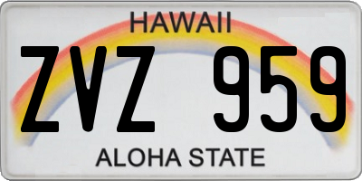 HI license plate ZVZ959