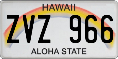 HI license plate ZVZ966