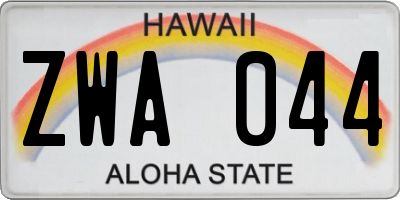 HI license plate ZWA044