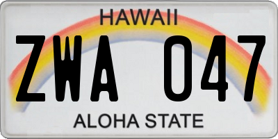 HI license plate ZWA047