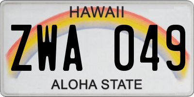 HI license plate ZWA049