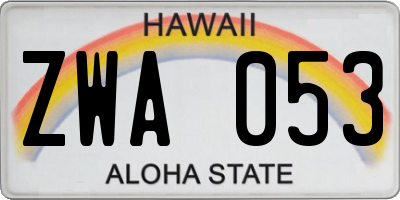 HI license plate ZWA053