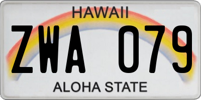 HI license plate ZWA079