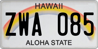 HI license plate ZWA085