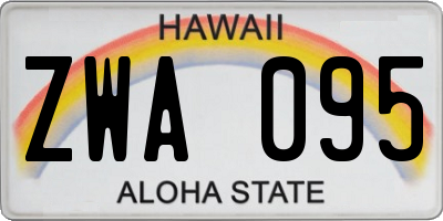 HI license plate ZWA095