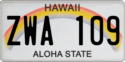 HI license plate ZWA109