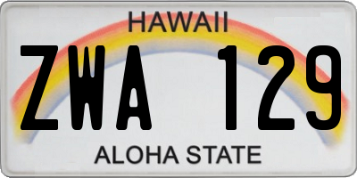 HI license plate ZWA129