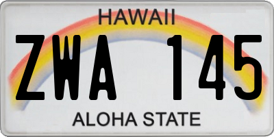 HI license plate ZWA145