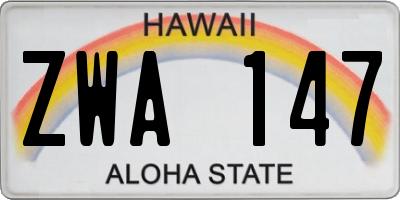 HI license plate ZWA147