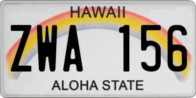 HI license plate ZWA156