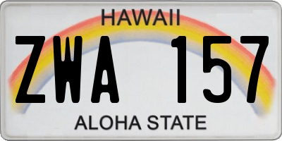 HI license plate ZWA157