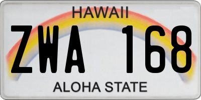 HI license plate ZWA168