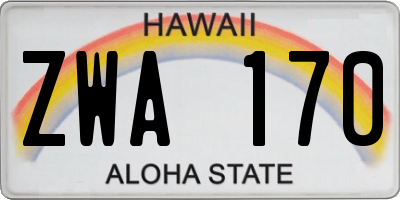 HI license plate ZWA170