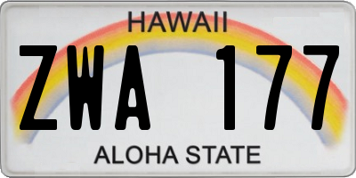 HI license plate ZWA177