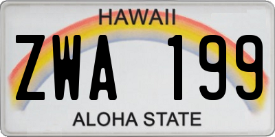 HI license plate ZWA199