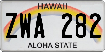 HI license plate ZWA282