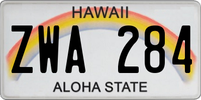 HI license plate ZWA284