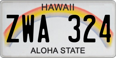 HI license plate ZWA324