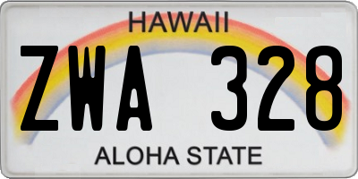 HI license plate ZWA328