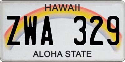 HI license plate ZWA329
