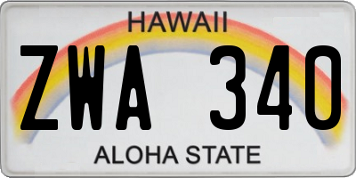 HI license plate ZWA340