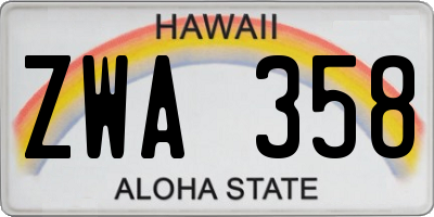 HI license plate ZWA358