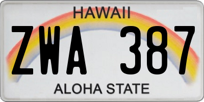 HI license plate ZWA387