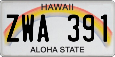 HI license plate ZWA391