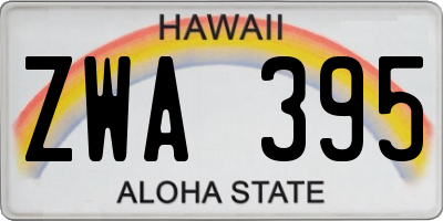 HI license plate ZWA395