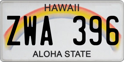 HI license plate ZWA396