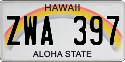 HI license plate ZWA397