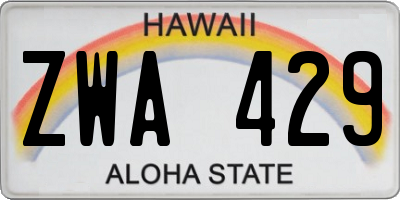 HI license plate ZWA429