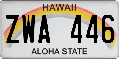 HI license plate ZWA446