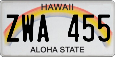 HI license plate ZWA455