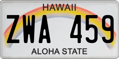 HI license plate ZWA459